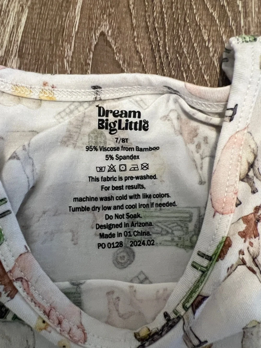 Dream Big Little Co Farm Lovin’ Bamboo Ruffle Dress size 7/8